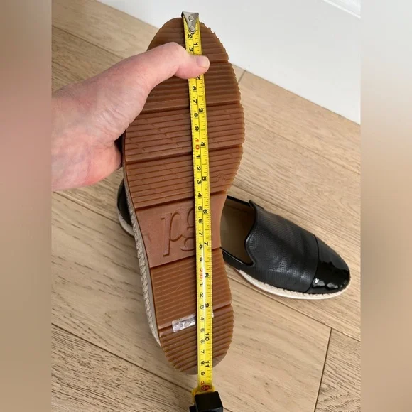 PAUL GREEN Posh Flat Loafer Espadrilles  Perforated Upper Patent Leather Toe Cap - Picture 14 of 16